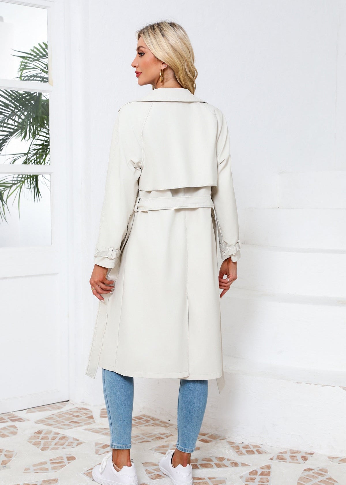 Maskot Raven Faux Leather Trench Coat