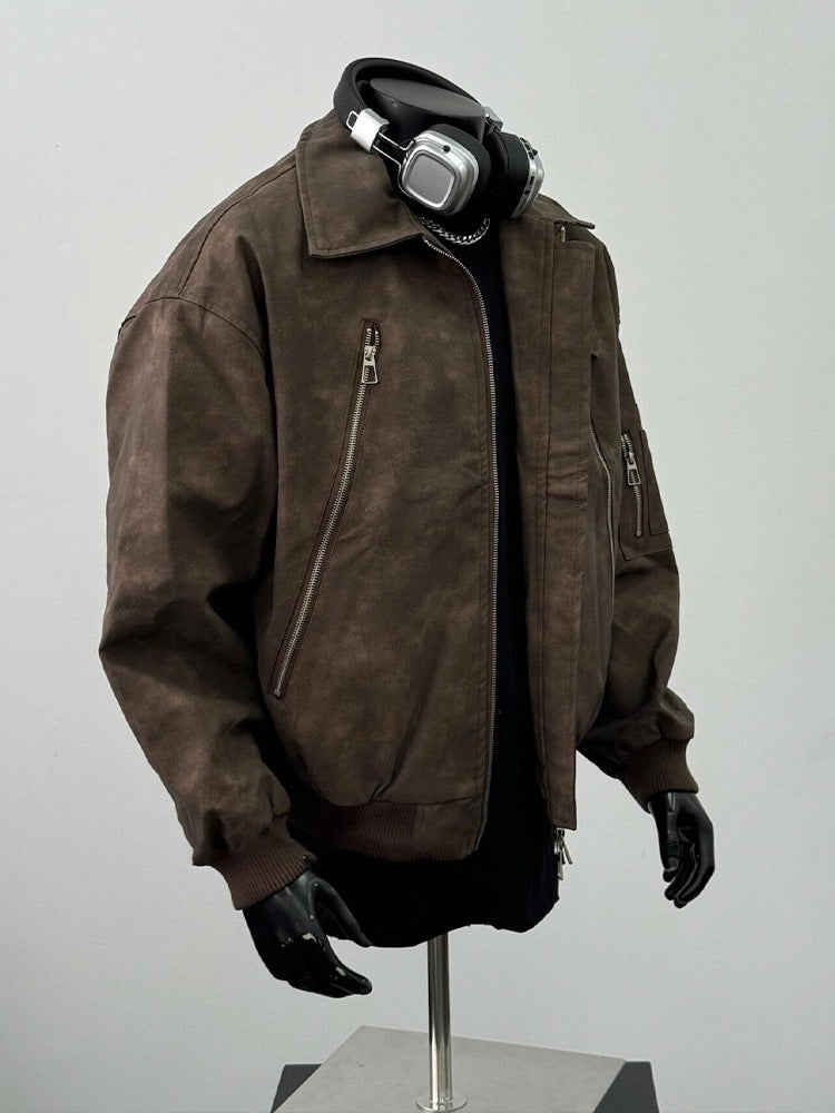 Maskot “Shadowline” Suede Bomber Ceket