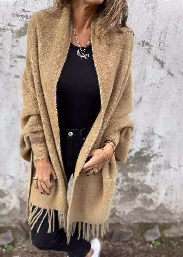 Maskot Cozy Fringe Knit Cardigan