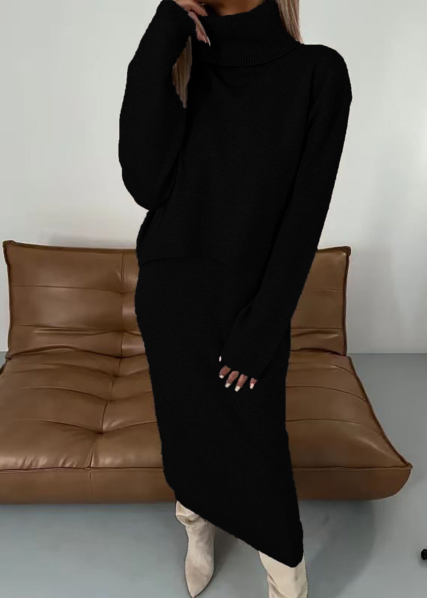 Maskot Uzun Ribana Örgü Elbise