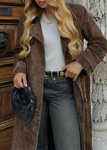 Maskot Hazel Suede Straight Trench Coat