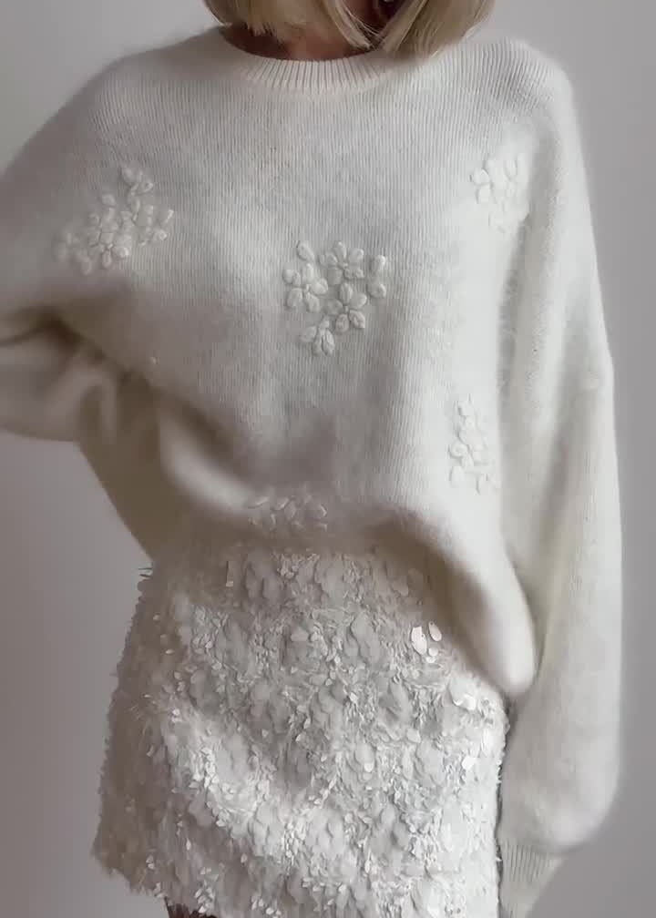 Maskot Dokulu Örme Kazak