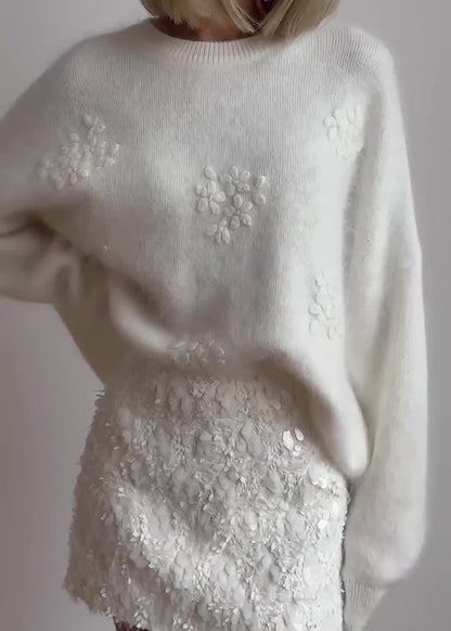 Maskot Dokulu Örme Kazak