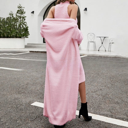 Maskot Harper Örgü Seti — Uzun Hırka + Örgü Elbise Seti