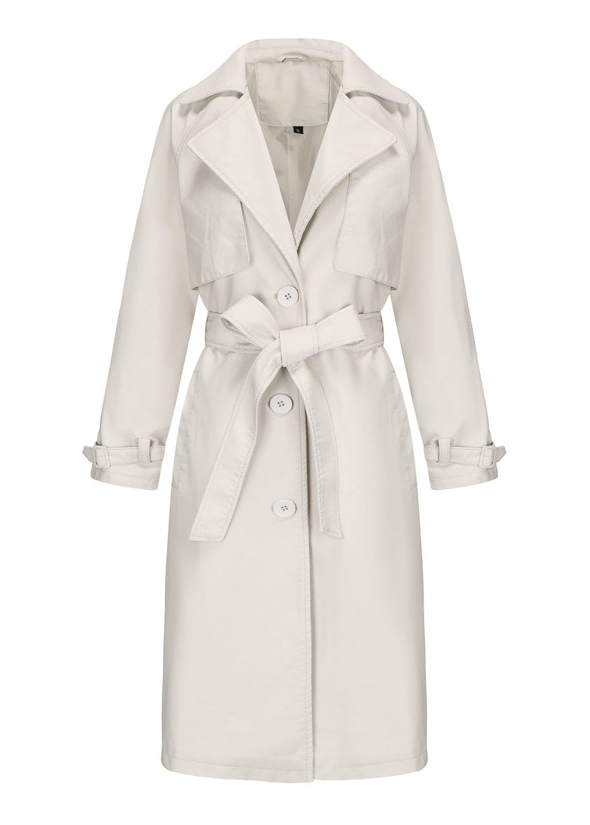 Maskot Raven Faux Leather Trench Coat