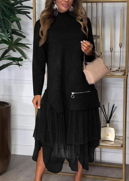 Maskot Mesh-Detail Knit Dress