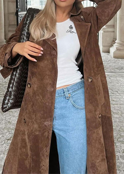 Maskot Hazel Suede Straight Trench Coat