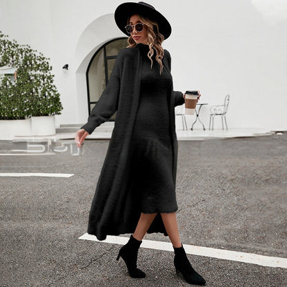 Maskot Harper Örgü Seti — Uzun Hırka + Örgü Elbise Seti