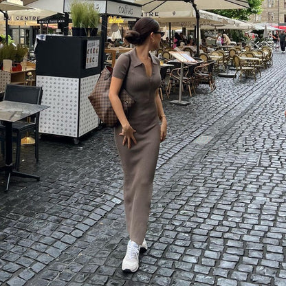 Maskot Emilia Polo Yaka Örgü Elbise