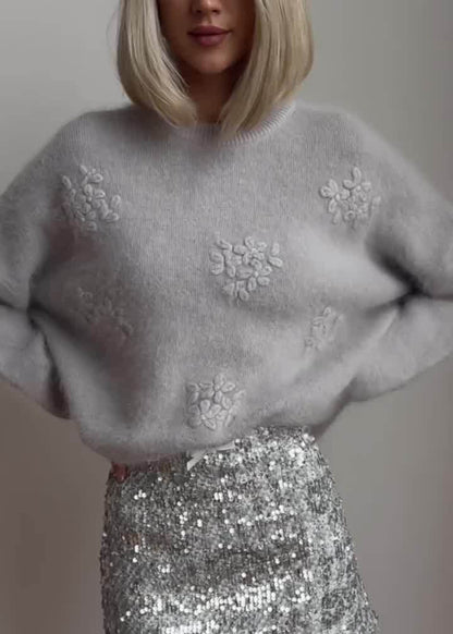 Maskot Dokulu Örme Kazak