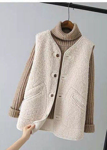 Maskot Düğmeli Suni Kürk Yelek