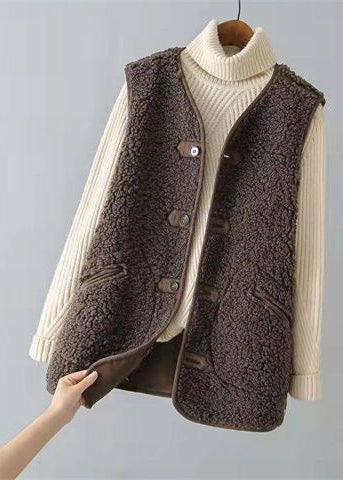 Maskot Düğmeli Suni Kürk Yelek