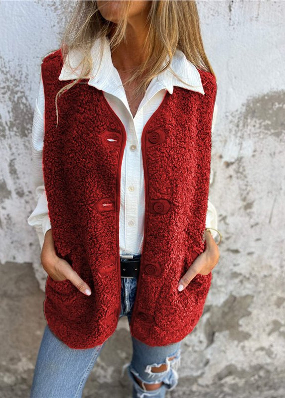 Maskot Düğmeli Suni Kürk Yelek