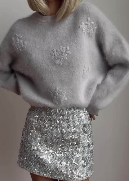 Maskot Dokulu Örme Kazak