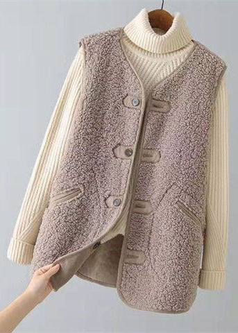 Maskot Düğmeli Suni Kürk Yelek