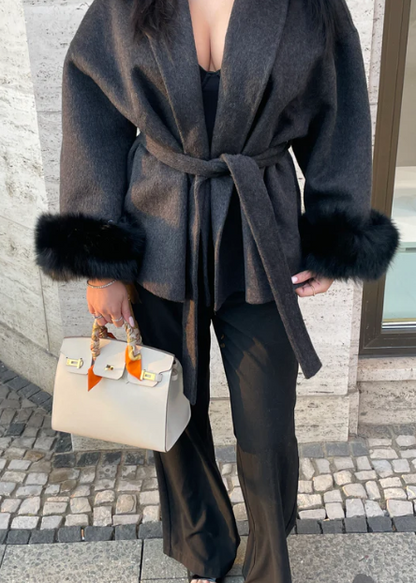 Maskot Suni Kürk Kemerli Ceket