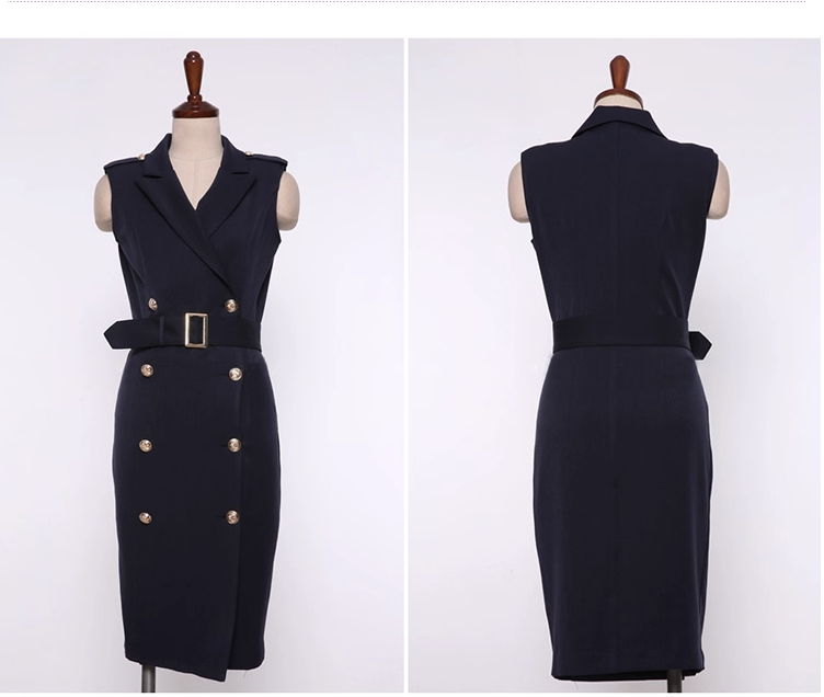 Maskot Victoria Siyah Kemerli Elbise