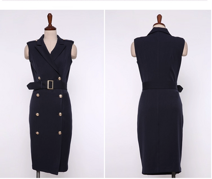 Maskot Victoria Siyah Kemerli Elbise