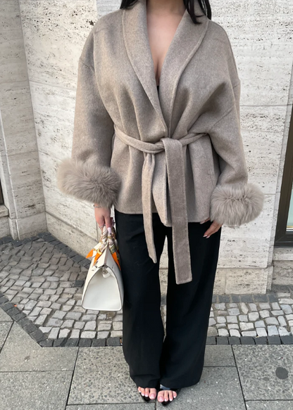 Maskot Suni Kürk Kemerli Ceket