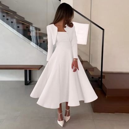 Maskot Evelyn Uzun Kollu Midi Elbise