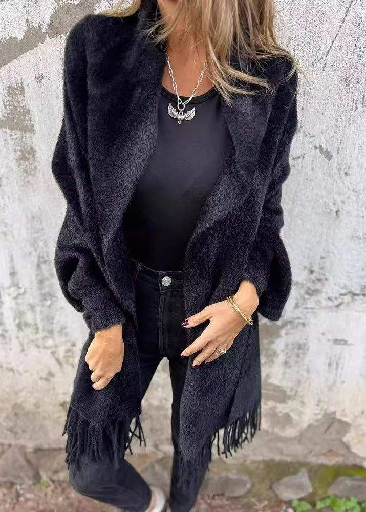 Maskot Cozy Fringe Knit Cardigan