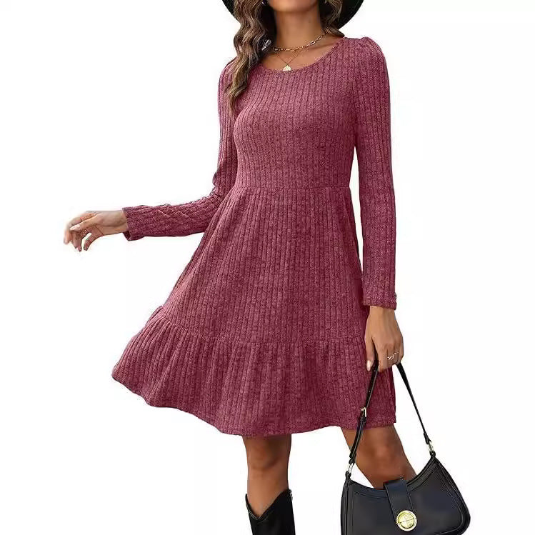 Maskot Striped Knit Sweater Dress