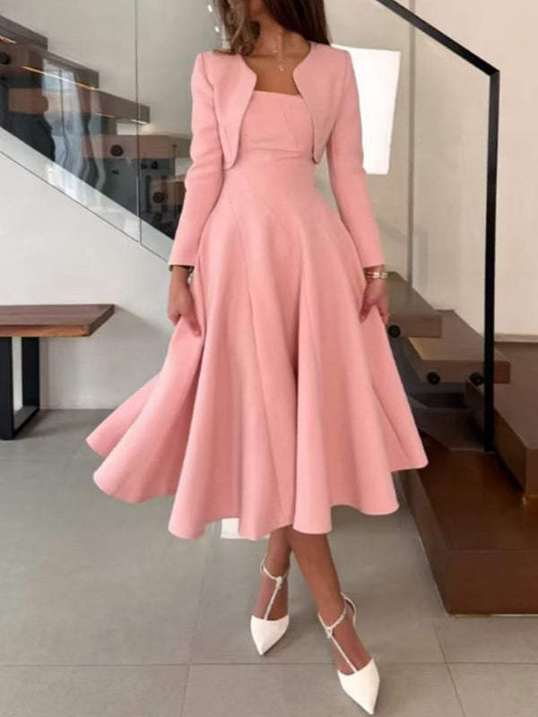 Maskot Evelyn Uzun Kollu Midi Elbise