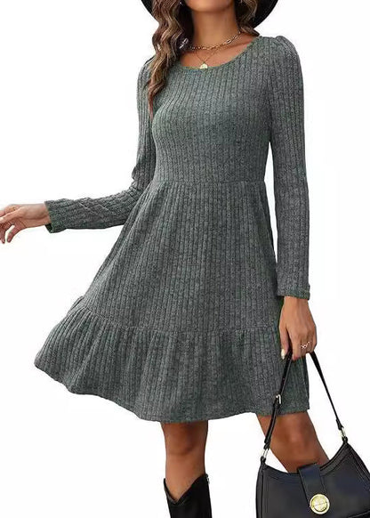 Maskot Striped Knit Sweater Dress