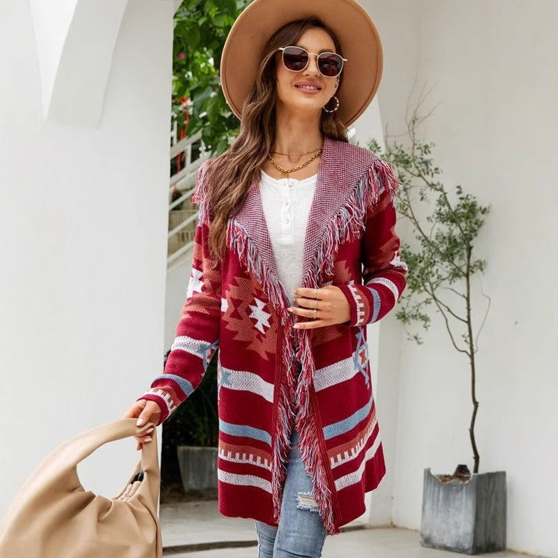 Maskot Kırmızı Tribal Hırka