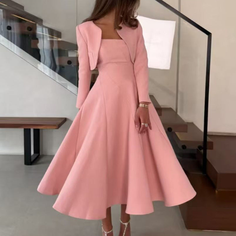 Maskot Evelyn Uzun Kollu Midi Elbise