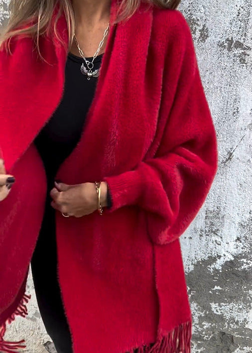 Maskot Cozy Fringe Knit Cardigan