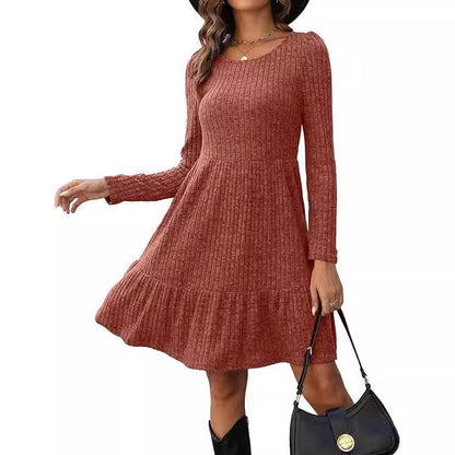 Maskot Striped Knit Sweater Dress