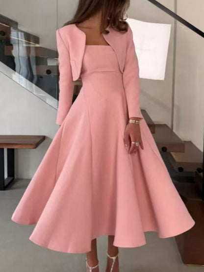 Maskot Evelyn Uzun Kollu Midi Elbise