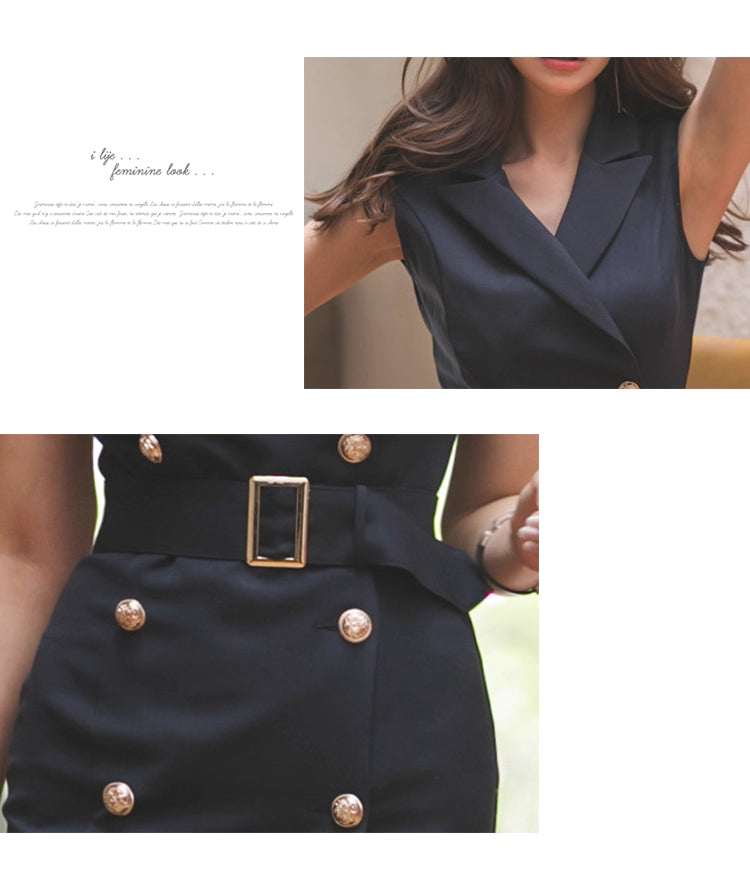 Maskot Victoria Siyah Kemerli Elbise