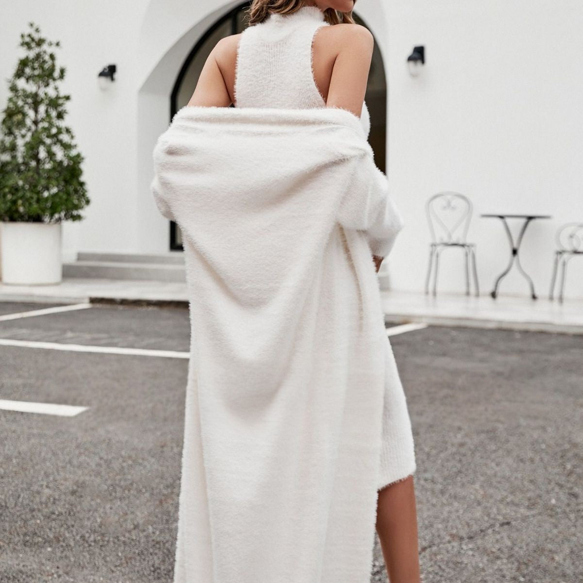 Maskot Harper Örgü Seti — Uzun Hırka + Örgü Elbise Seti