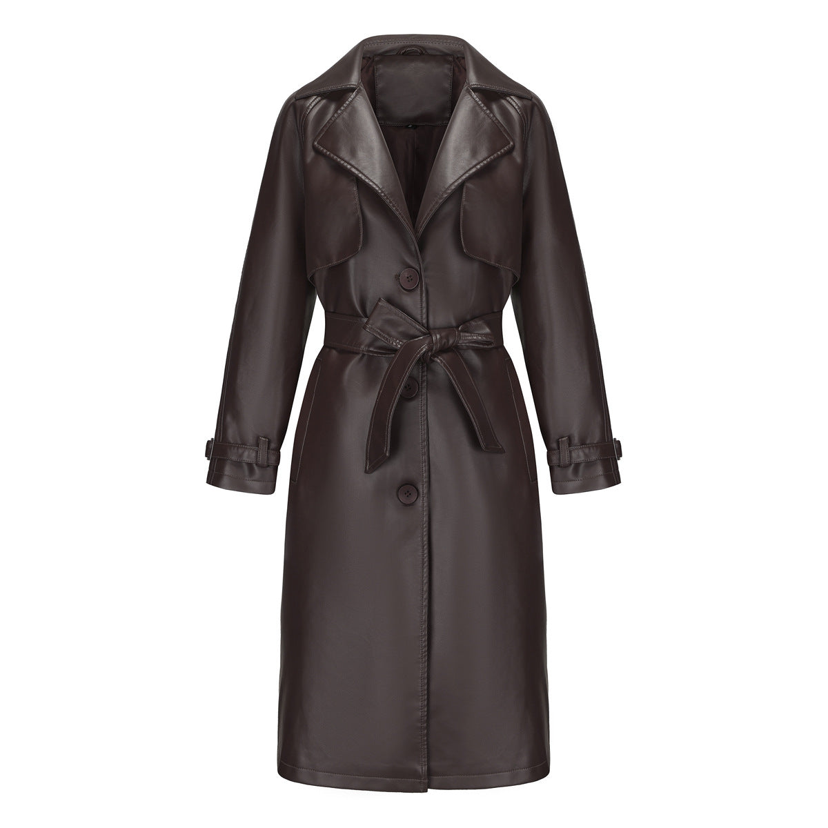 Maskot Raven Faux Leather Trench Coat