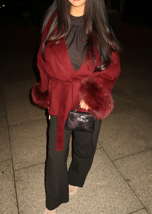 Maskot Suni Kürk Kemerli Ceket