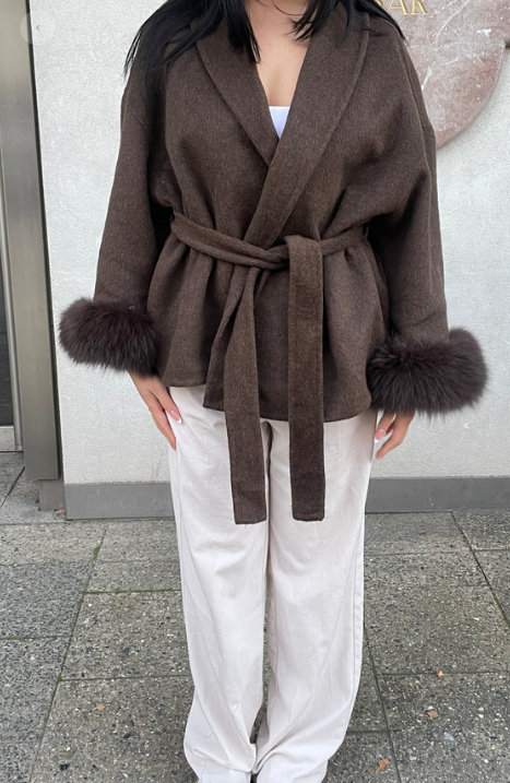 Maskot Suni Kürk Kemerli Ceket