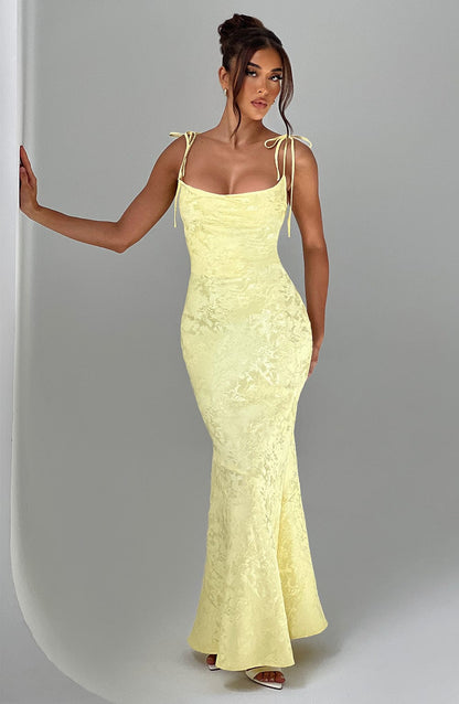 Whitney Maxi Dress - Lemon Dress Babyboo Fashion Premium Exclusive Design